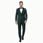 Green Tuxedo With Shawl Lapel For Men