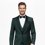 Green Tuxedo With Shawl Lapel For Men