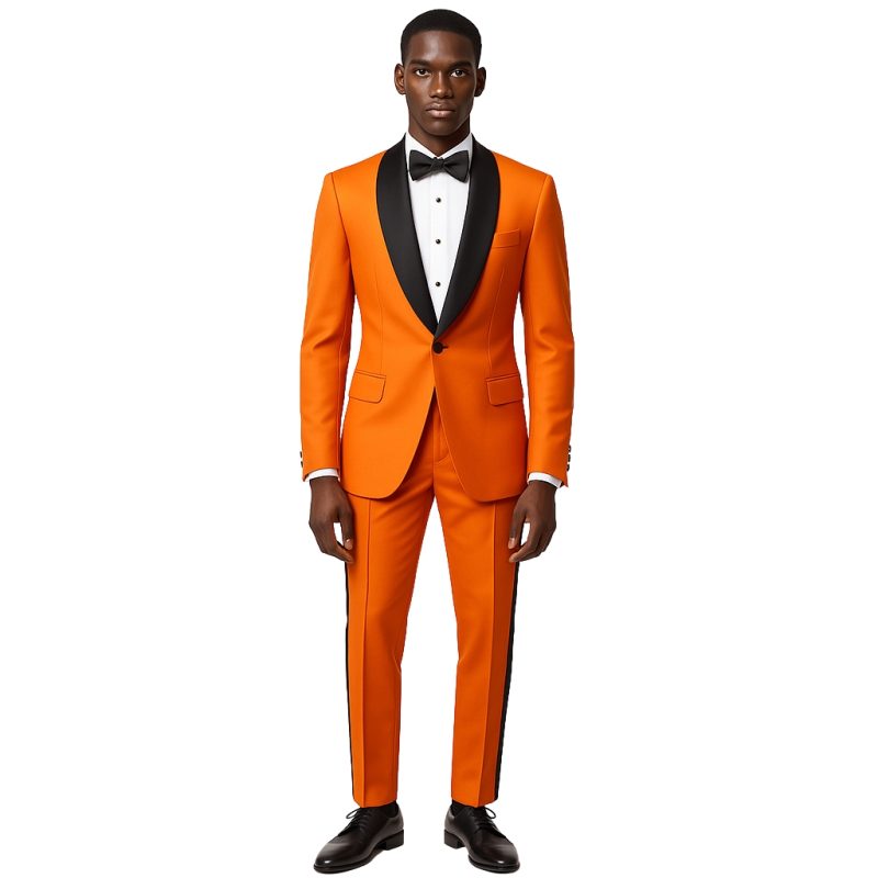 Orange-And-Black-Tuxedo-For-Men
