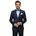 Andre Emilio Black Tuxedo with Satin Piping and Buckle Detail