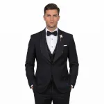 Andre Emilio Custom Black Tuxedo With Glitter Lapel