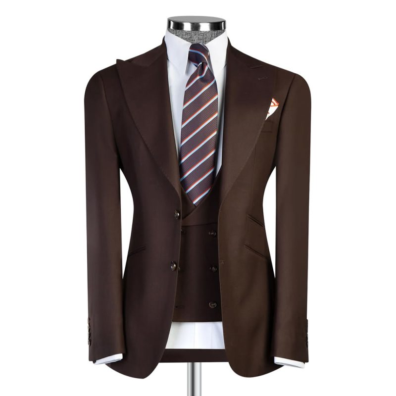 Brown Peak Lapel Suit