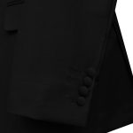 Custom Black Tuxedo With White Lapel And Blue Embroidery For Men