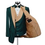 Custom Made Green And Beige Tuxedo For Men