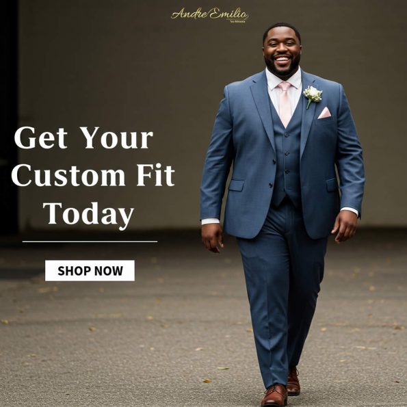 Plus Size Groom Walking Confidently In A Wedding Suit
