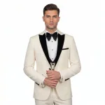 Andre Emilio Off White Peak Lapel Tuxedo