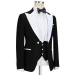 Custom Made Black And White Tuxedo For Men