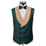Custom Made Green And Beige Tuxedo For Men