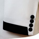 Custom White Shawl Lapel Tuxedo With Black Contrast For Men