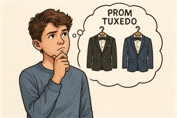 20250714 1111 Teen Chooses Prom Tuxedo Simple Compose 01k03rv14ae9mv0bachz5dhchp