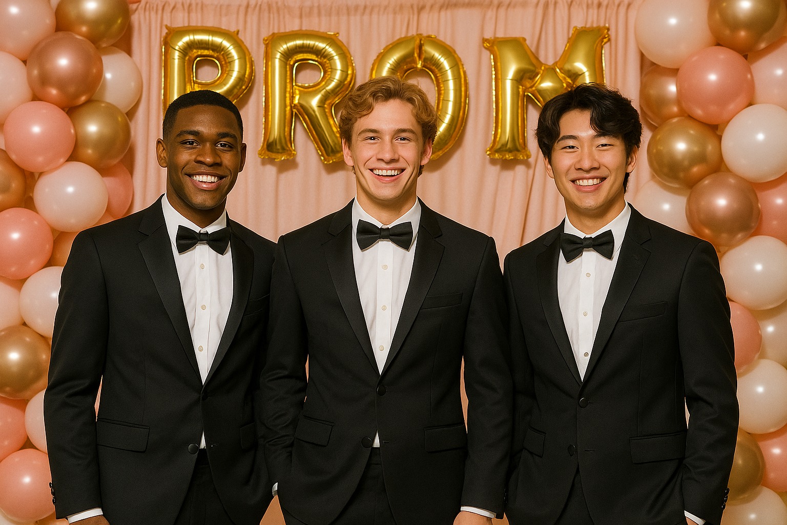 3 Men In Black Prom Suit