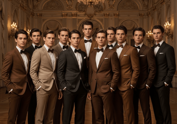 differents shades of brown tuxedo