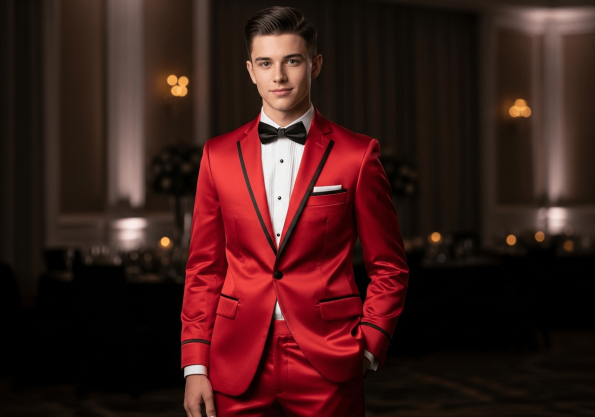 Satin Red Tuxedo