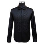 Men’s Black Beaded Tuxedo Shirt