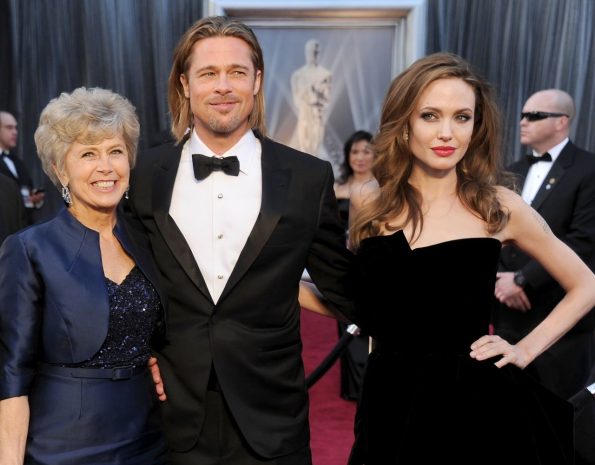 Brad Pitt With Late Mom Pictured And Angelina Jolie
