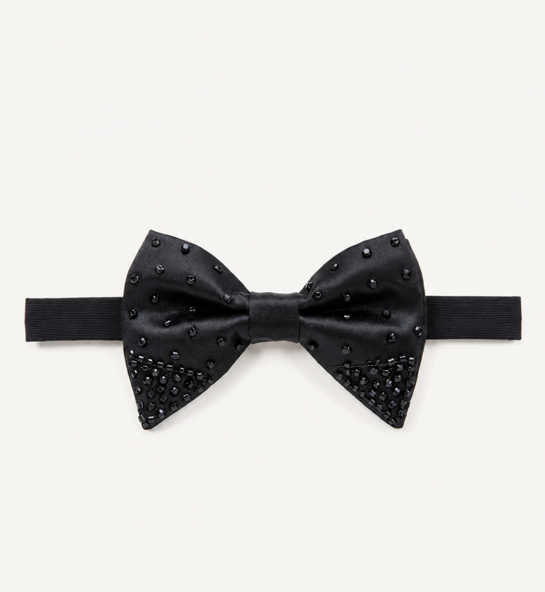 Black Stones Embroidered Bowtie