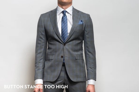 Suit Button Stance Is Too High.