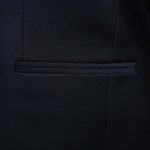 Custom Made Black Tuxedo With Stone Work Lapel For Men