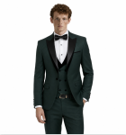 Bespoke Forest Green Tuxedo Suit with Black Lapel 1