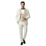 Custom Ivory And Beige Tuxedo For Men
