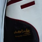 Custom Dark Maroon Tuxedo With White Lapel For Men