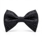 Black Stones Embroidered Bowtie