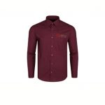 Burgundy Dress Shirt With Logo Embroidered