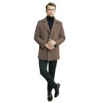 Mens Brown Double Breasted Coat