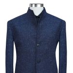 Navy Blue Wool Coat For Men
