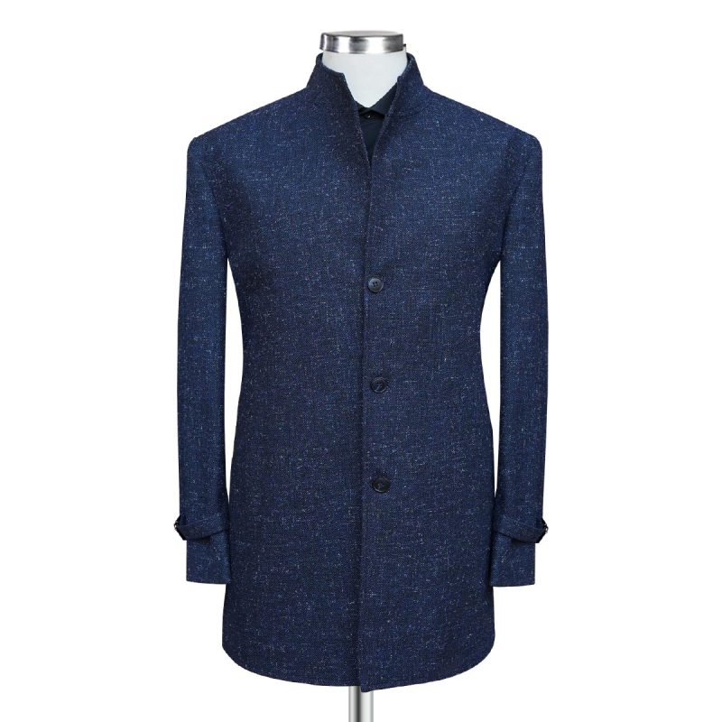 Navy Blue Wool Coat For Winter