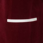 Red Velvet Tuxedo With White Satin Trim