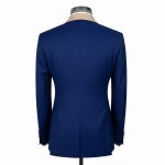 Blue Tuxedo With Beige Lapel For Men