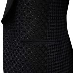 Luxury Black Geometric Pattern Beaded Tuxedo For Men
