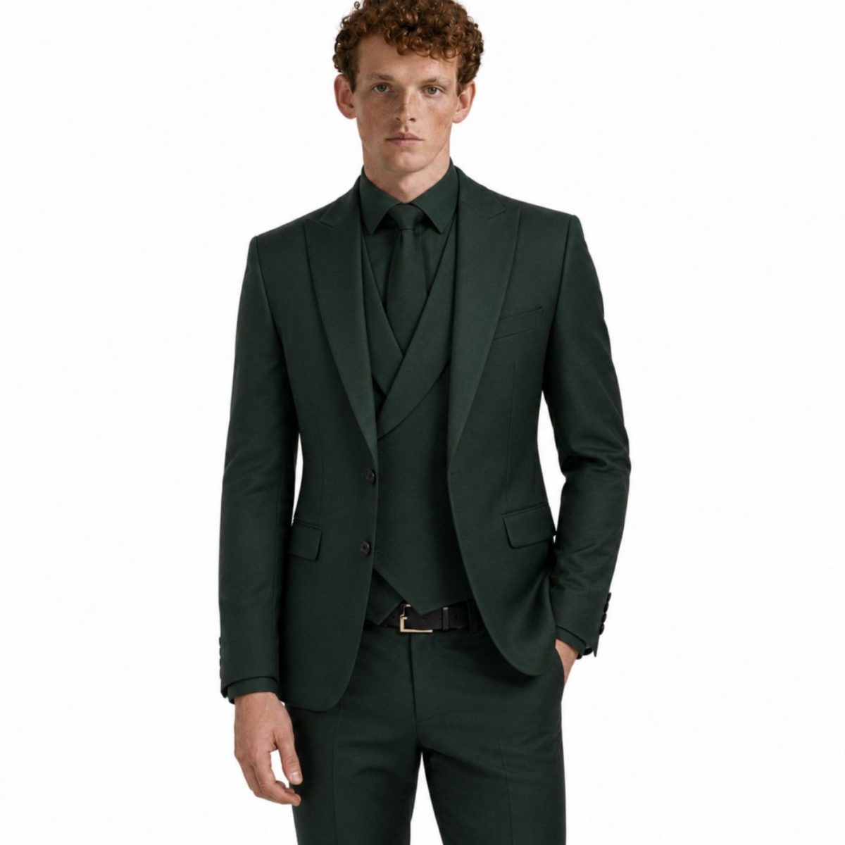 Dark Green Three Piece Custom tuxedo For Men
