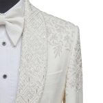 Andre Emilio Ivory Embellished Wedding Tuxedo Model