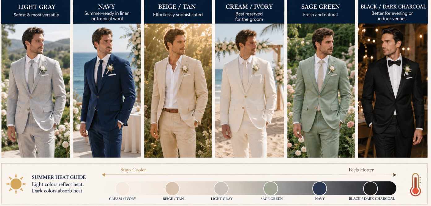 Best Summer Wedding Suits Colors