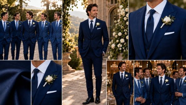 Navy Blue Wedding Suit For Groom