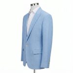 Custom Sky Blue Linen Suit Andre Emilio