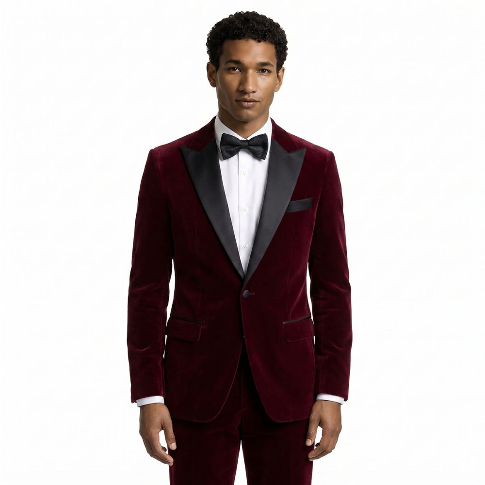 Andre Emilio Red Velvet Tuxedo Jacket