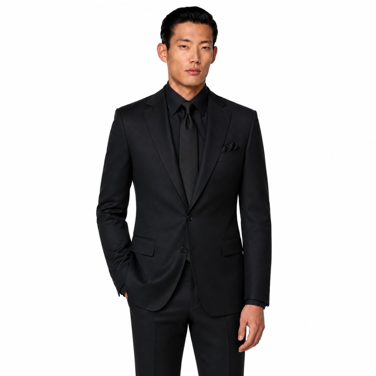 Custom Made Dark Navy Blue Suit