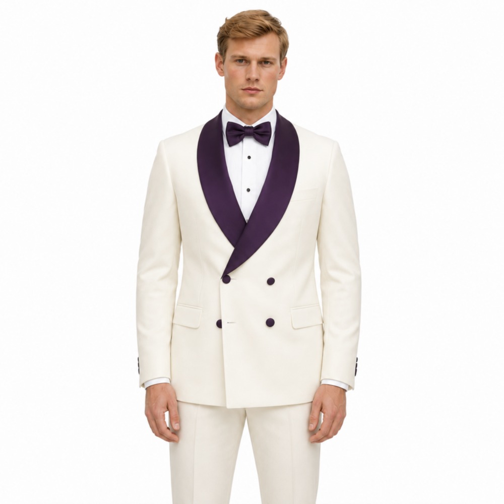 Custom White And Purple Tuxedo