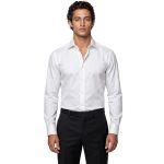 Custom Made White Lining Slim Fit Formal Texture Shirt For Men