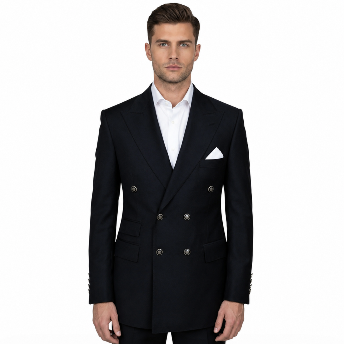 Dark Blue Double Breasted Suit