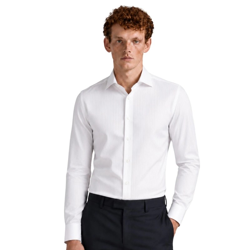 White Lining Slim Fit Formal Texture Shirt