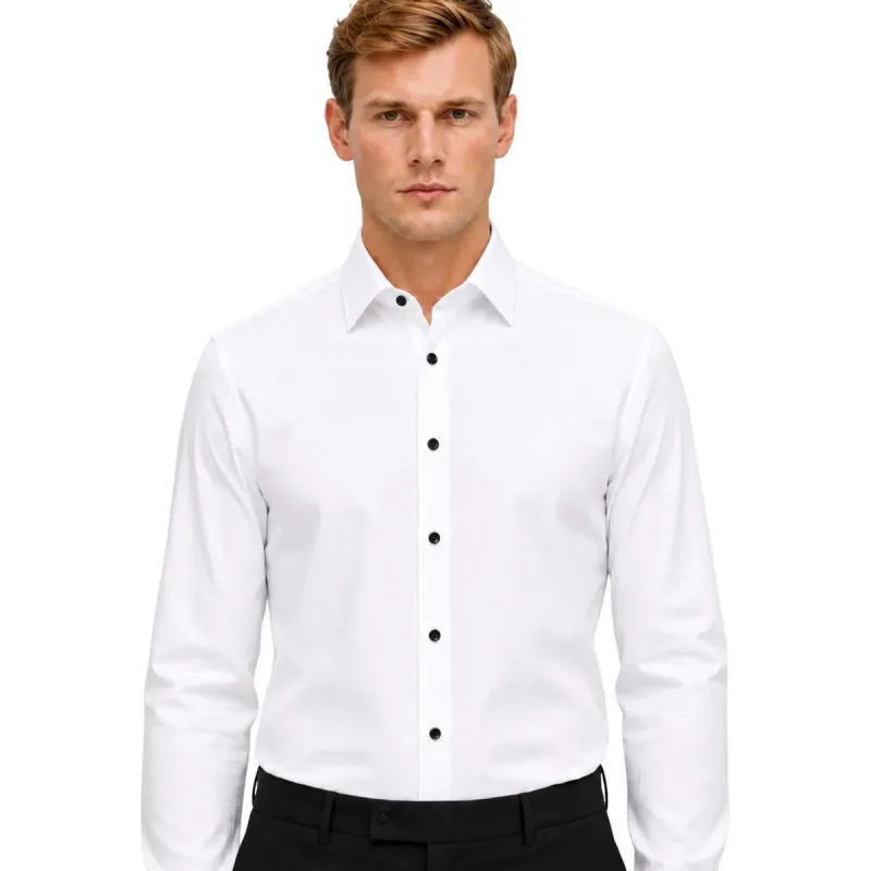 Andre Emilio Oxford White Shirt For Men