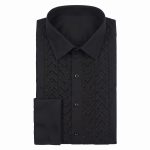 Andre Emilio Chevron Embroidered Tuxedo Shirt