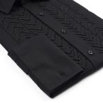 Andre Emilio Chevron Embroidered Tuxedo Shirt