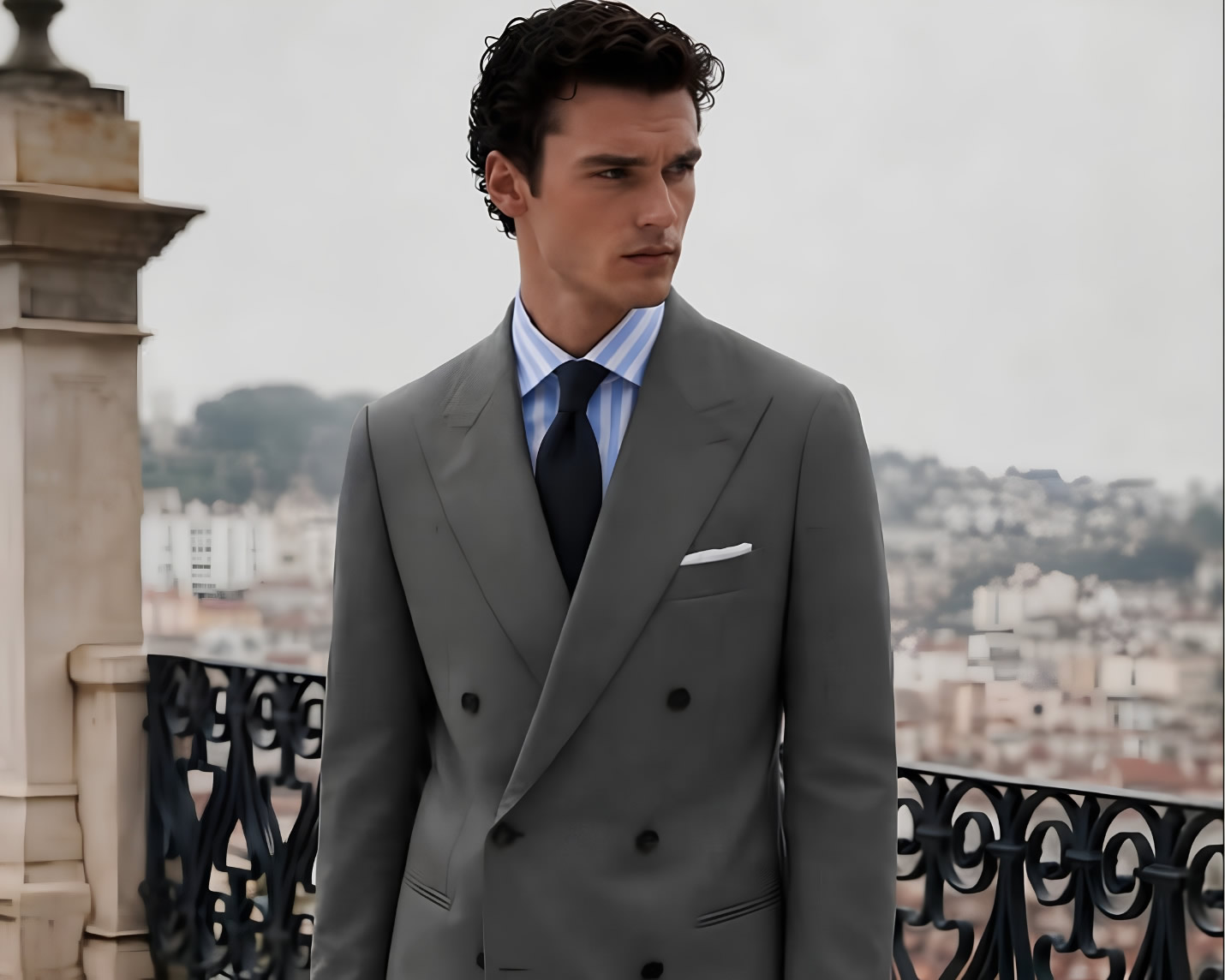Andre Emilio Grey Double Breasted Suit