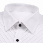 Andre Emilio Diagonal Pleated Tuxedo Shirt Men Model