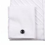 Andre Emilio Diagonal Pleated Tuxedo Shirt Men Model